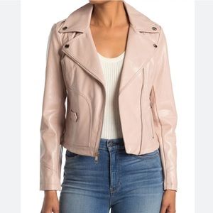 Guess Light Tan Faux Leather Moto Jacket Size L